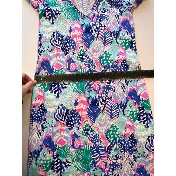 Lilly Pulitzer Beacon Dress Long Sleeve Quill Out V Neck Wm Size Small FLAWLESS - Picture 7 of 11